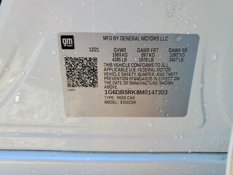 Aukcja sprzedaży 2021 Cadillac Ct4, vin: 1G6DB5RK8M0147303, numer aukcji: 73250135
