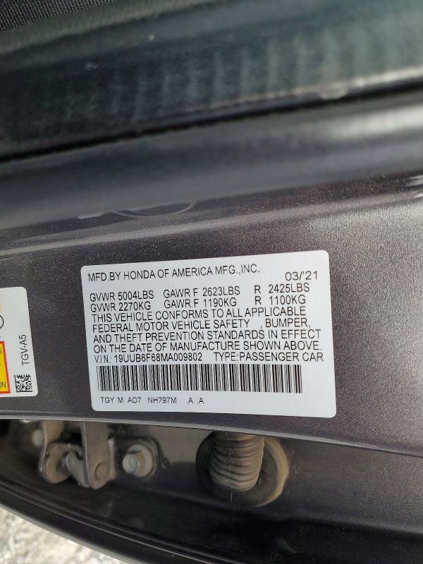 Продажа на аукционе авто 2021 Acura Tlx, vin: 19UUB6F68MA009802, номер лота: 98913915