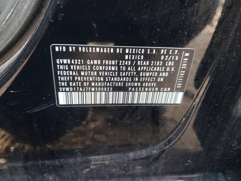 Продажа на аукционе авто 2015 Volkswagen Jetta, vin: 3VWD17AJ7FM300622, номер лота: 73189595