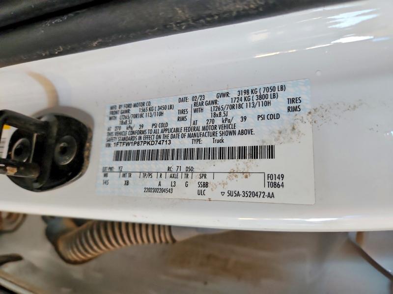Продажа на аукционе авто 2023 Ford F150, vin: 1FTFW1P87PKD74713, номер лота: 64424326