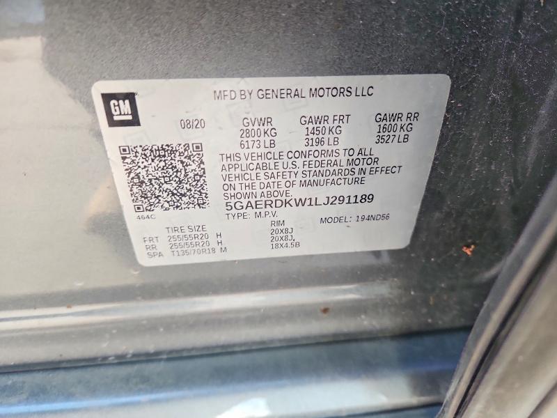 Продаж на аукціоні авто 2020 Buick Enclave, vin: 5GAERDKW1LJ291189, номер лоту: 98842005