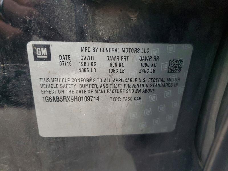 73232665 :رقم المزاد ، 1G6AB5RX9H0109714 vin ، 2017 Cadillac Ats Luxury مزاد بيع