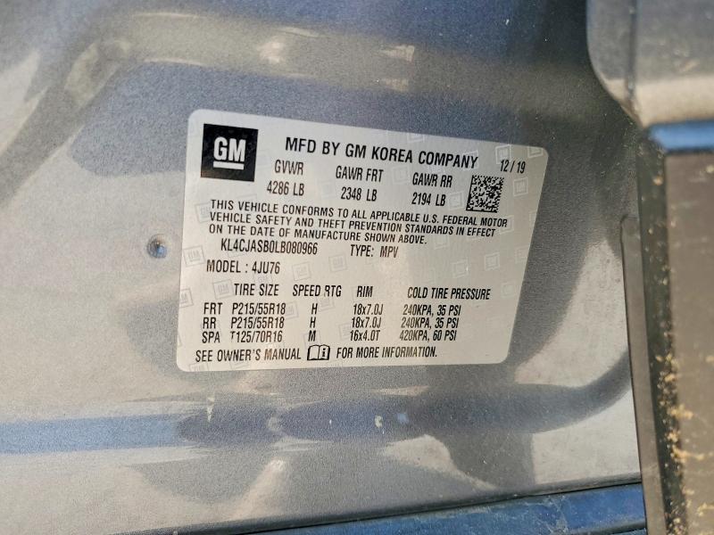 Aukcja sprzedaży 2020 Buick Encore, vin: KL4CJASB0LB080966, numer aukcji: 75017625