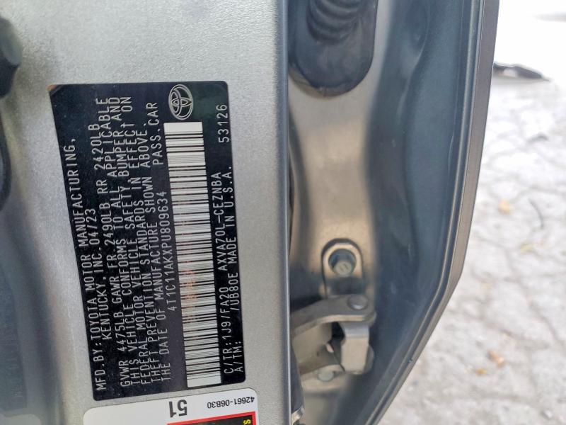 2023 Toyota Camry მანქანა იყიდება აუქციონზე, vin: 4T1C11AKXPU809634, აუქციონის ნომერი: 73689445