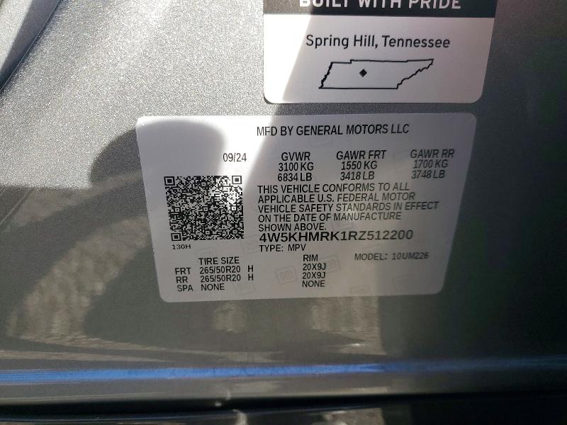 99834655 :رقم المزاد ، 4W5KHMRK1RZ512200 vin ، 2024 Acura Zdx مزاد بيع