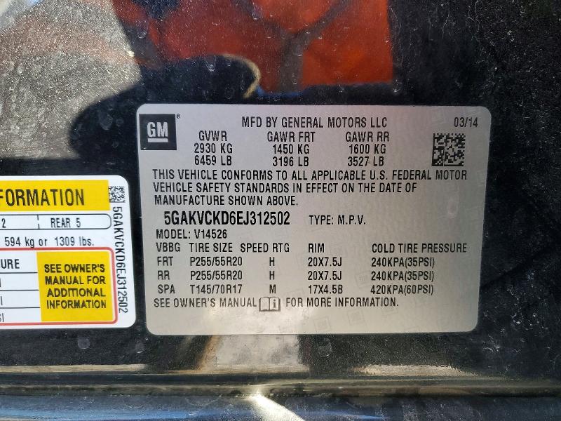 Продаж на аукціоні авто 2014 Buick Enclave, vin: 5GAKVCKD6EJ312502, номер лоту: 74149475