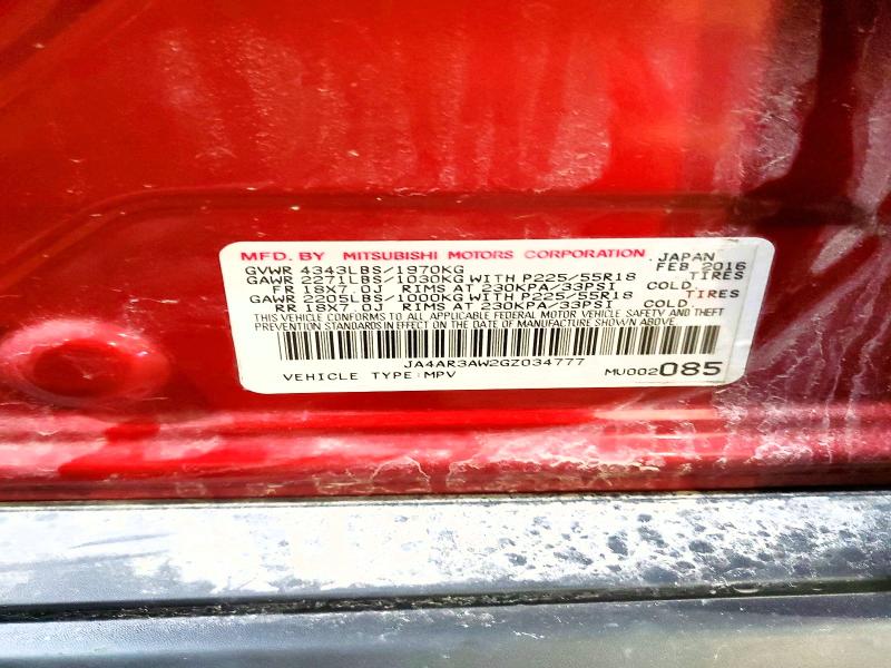 Продаж на аукціоні авто 2016 Mitsubishi Outlander Sport, vin: JA4AR3AW2GZ034777, номер лоту: 72427975