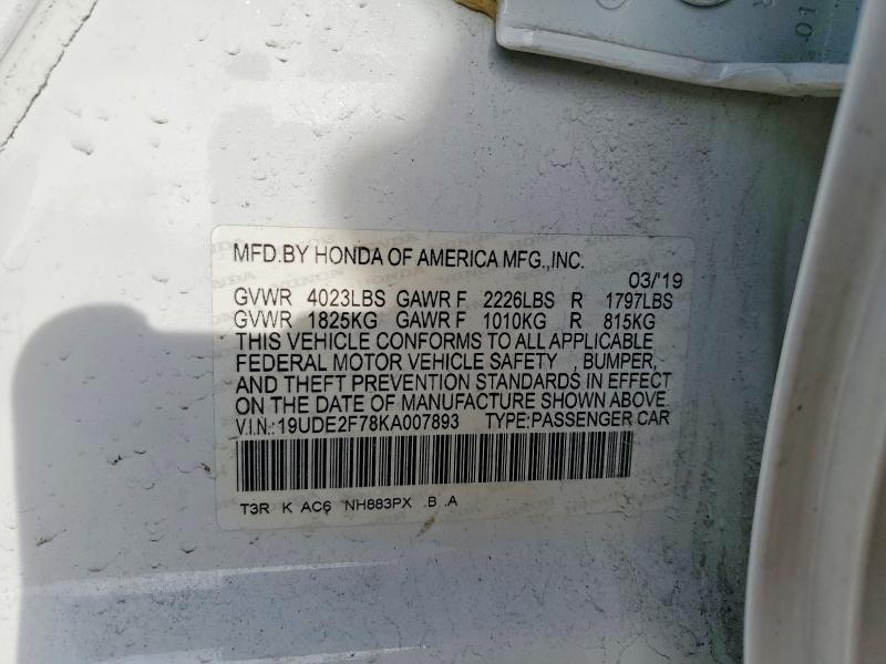 Продажа на аукционе авто 2019 Acura Ilx, vin: 19UDE2F78KA007893, номер лота: 72600915