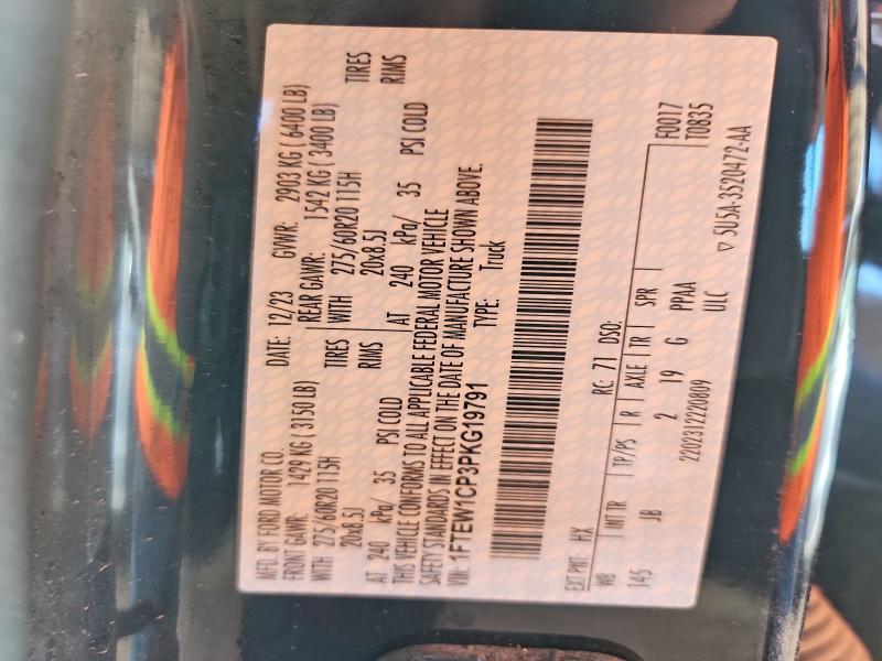 Auction sale of the 2023 Ford F150, vin: 1FTEW1CP3PKG19791, lot number: 74666985
