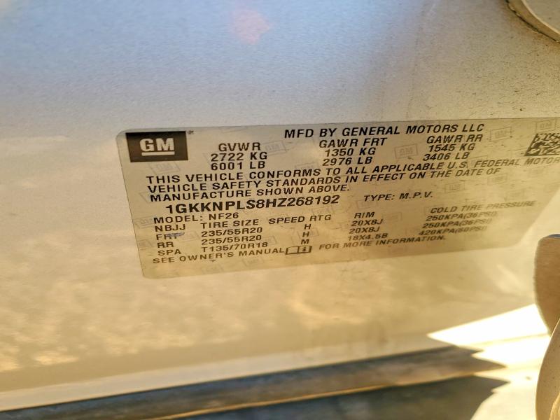 Aukcja sprzedaży 2017 Gmc Acadia, vin: 1GKKNPLS8HZ268192, numer aukcji: 73171985