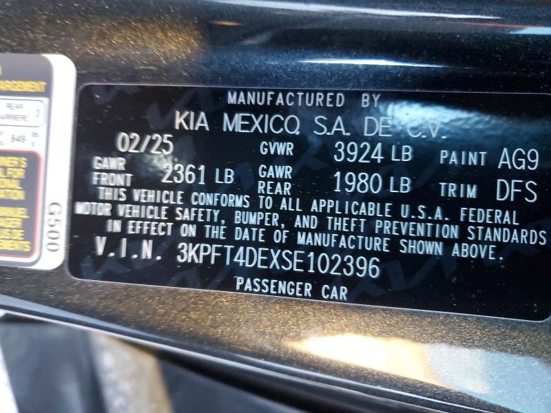 51916796 :رقم المزاد ، 3KPFT4DEXSE102396 vin ، 2025 Kia K4 مزاد بيع