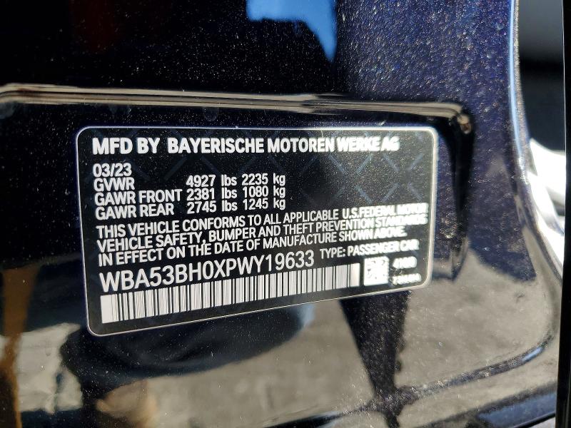98900195 :رقم المزاد ، WBA53BH0XPWY19633 vin ، 2023 Bmw 5 Series مزاد بيع
