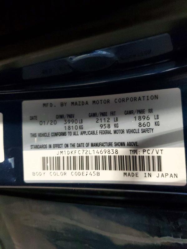 Aukcja sprzedaży 2020 Mazda Cx-3, vin: JM1DKFC72L1469838, numer aukcji: 99014765