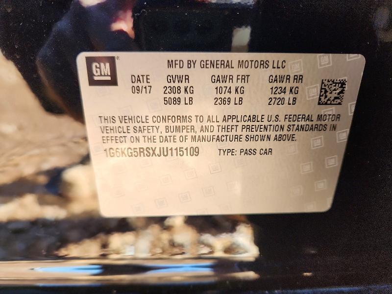 74609795 :رقم المزاد ، 1G6KG5RSXJU115109 vin ، 2018 Cadillac Ct6 مزاد بيع