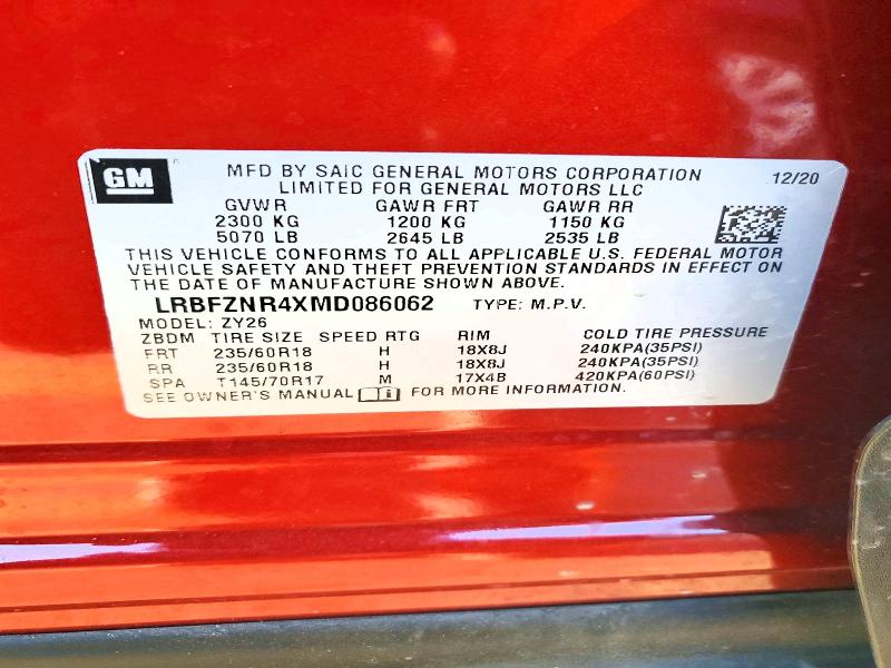 Продажа на аукционе авто 2021 Buick Envision E, vin: LRBFZNR4XMD086062, номер лота: 98567655