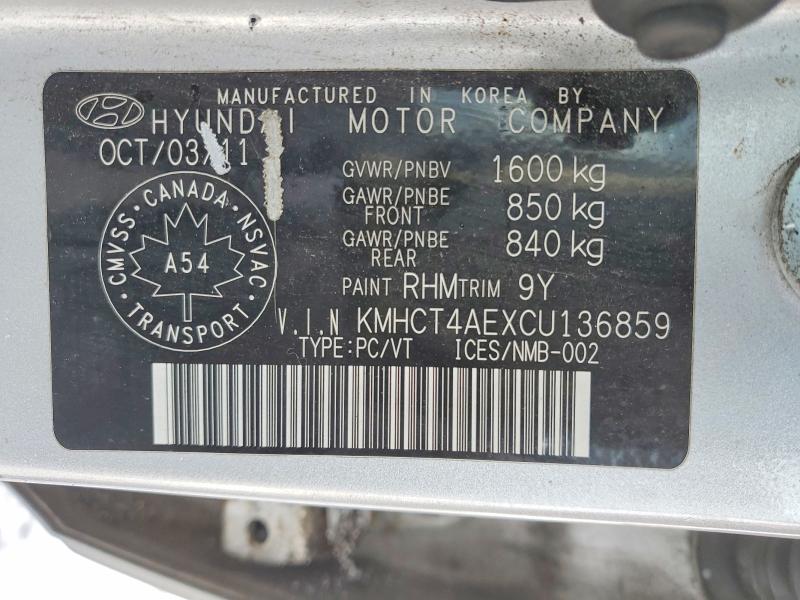 Aukcja sprzedaży 2012 Hyundai Accent, vin: KMHCT4AEXCU136859, numer aukcji: 99651655