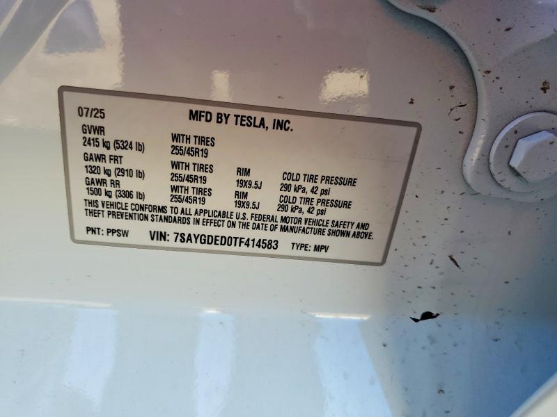 72224295 :رقم المزاد ، 7SAYGDED0TF414583 vin ، 2026 Tesla Model Y مزاد بيع