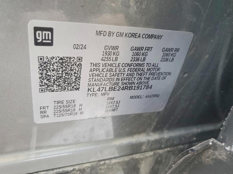 Auction sale of the 2024 Buick Envista, vin: KL47LBE24RB191784, lot number: 72524855