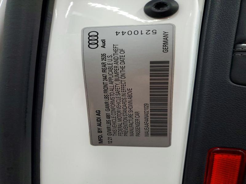 Aukcja sprzedaży 2022 Audi A4, vin: WAUEAAF44NA021029, numer aukcji: 72804885