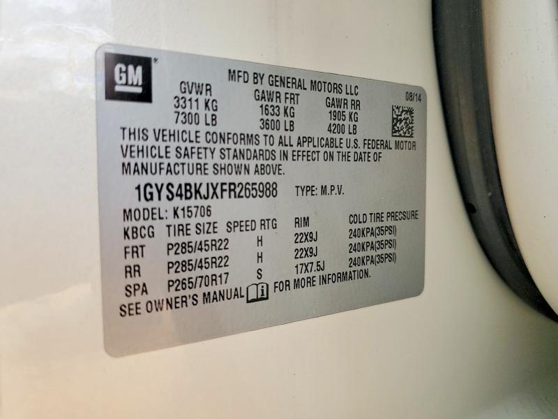 Продажа на аукционе авто 2015 Cadillac Escalade, vin: 1GYS4BKJXFR265988, номер лота: 72216835