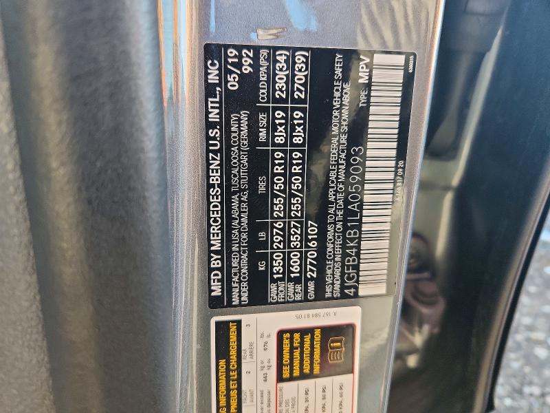 Aukcja sprzedaży 2020 Mercedes-benz Gle, vin: 4JGFB4KB1LA059093, numer aukcji: 72987595