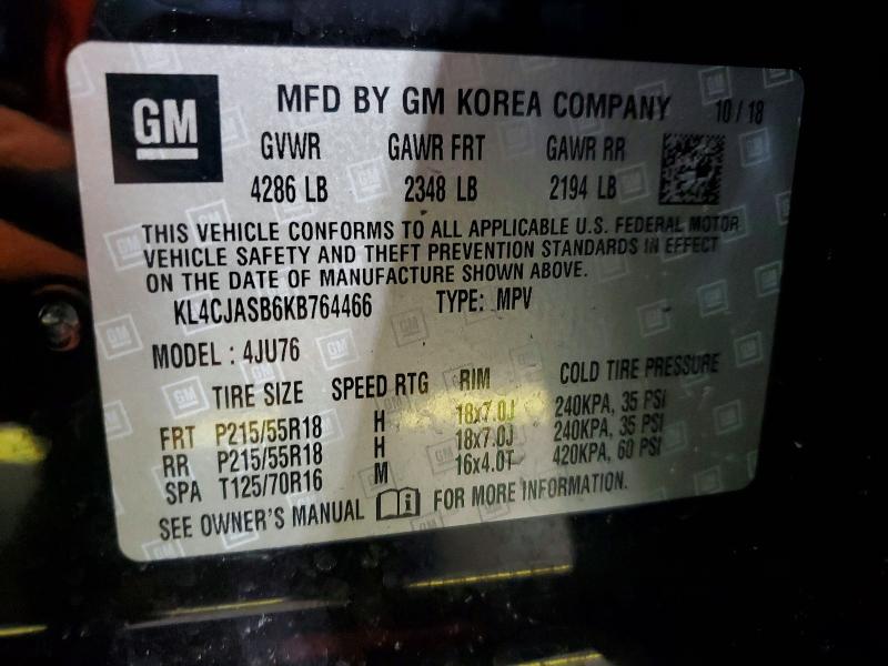 Продажа на аукционе авто 2019 Buick Encore, vin: KL4CJASB6KB764466, номер лота: 75606675