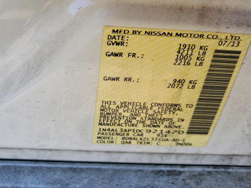 72875705 :رقم المزاد ، 1N4AL3AP1DC921470 vin ، 2013 Nissan Altima مزاد بيع