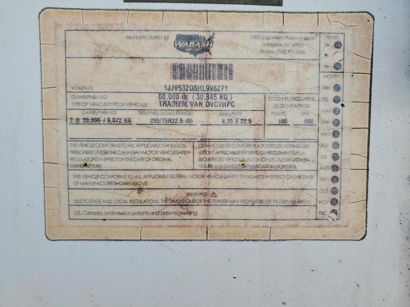 Продажа на аукционе авто 2017 Waba 53'trailer, vin: 1JJV532D8HL996271, номер лота: 99180485