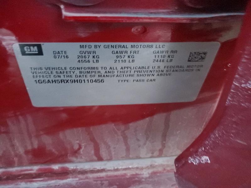 Aukcja sprzedaży 2017 Cadillac Ats, vin: 1G6AH5RX9H0110456, numer aukcji: 74821115