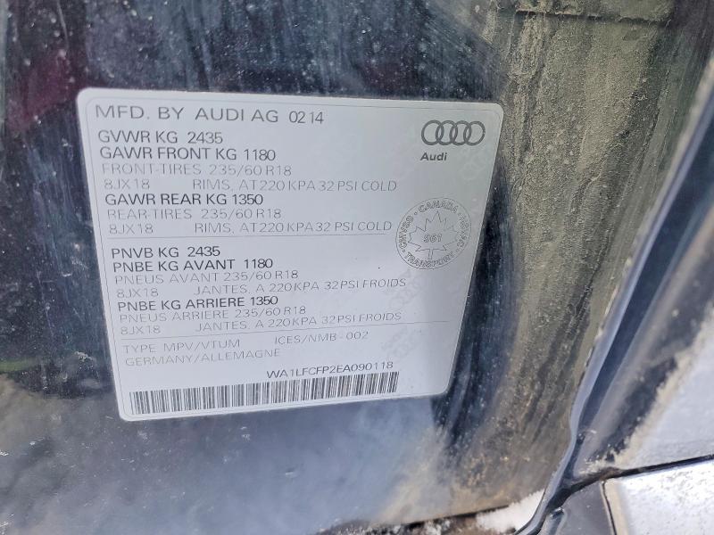 Aukcja sprzedaży 2014 Audi Q5 Premium, vin: WA1LFCFP2EA090118, numer aukcji: 96781665