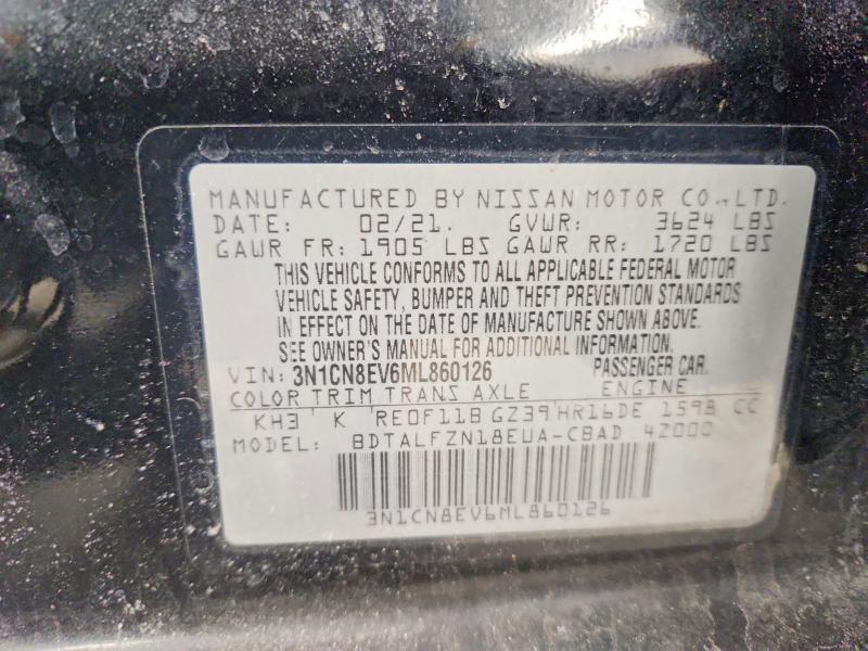 Продажа на аукционе авто 2021 Nissan Versa, vin: 3N1CN8EV6ML860126, номер лота: 98670915