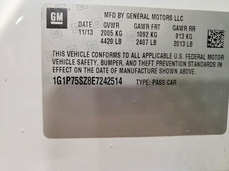 Продаж на аукціоні авто 2014 Chevrolet Cruze, vin: 1G1P75SZ8E7242514, номер лоту: 72974045