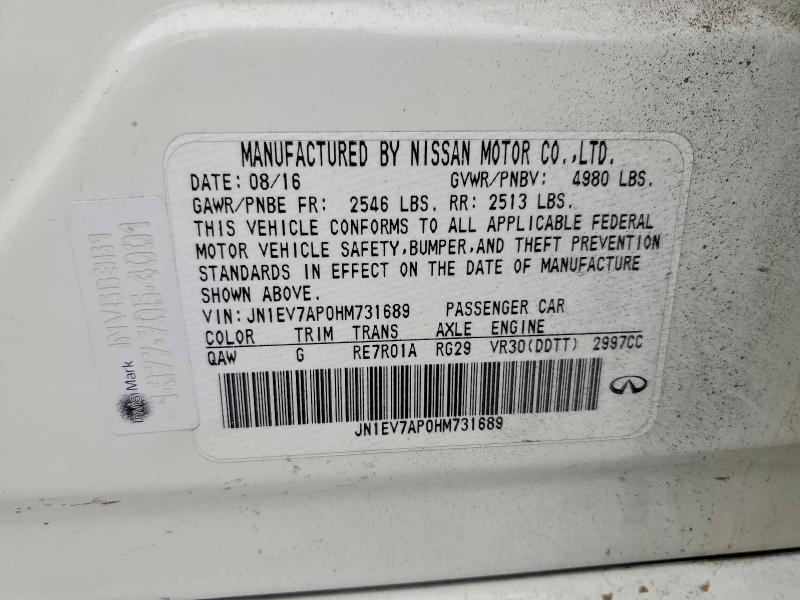 Продажа на аукционе авто 2017 Infiniti Q50 Premiu, vin: JN1EV7AP0HM731689, номер лота: 72353455