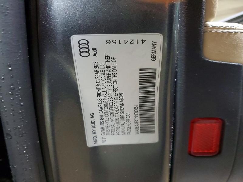 Продажа на аукционе авто 2022 Audi A4, vin: WAUEAAF47NN003651, номер лота: 98646425