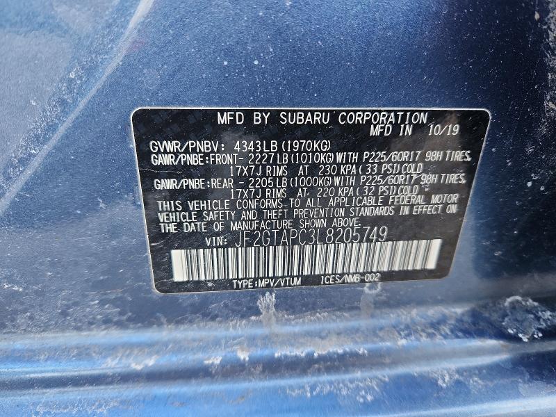 Продажа на аукционе авто 2020 Subaru Crosstrek, vin: JF2GTAPC3L8205749, номер лота: 98810745