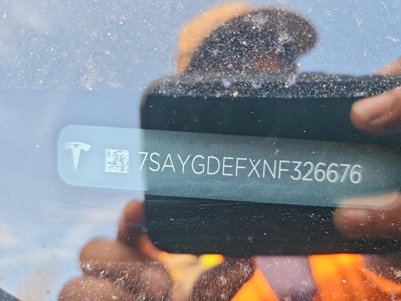 99788055 :رقم المزاد ، 7SAYGDEFXNF326676 vin ، 2022 Tesla Model Y مزاد بيع