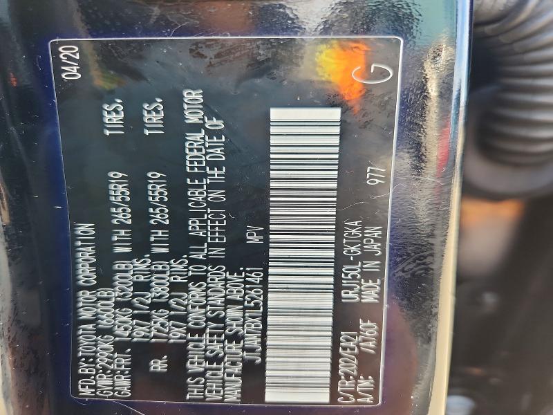 72739335 :رقم المزاد ، JTJAM7BX1L5261461 vin ، 2020 Lexus Gx 460 مزاد بيع
