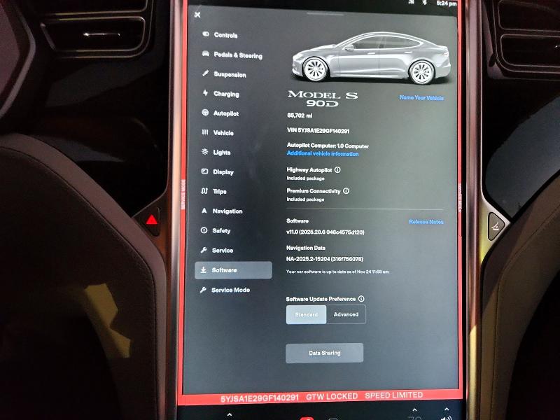 2016 Tesla Model S მანქანა იყიდება აუქციონზე, vin: 5YJSA1E29GF140291, აუქციონის ნომერი: 96720435