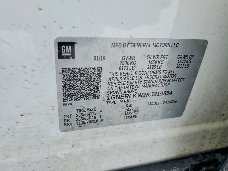 2019 Chevrolet Traverse მანქანა იყიდება აუქციონზე, vin: 1GNERFKW2KJ219854, აუქციონის ნომერი: 74207905