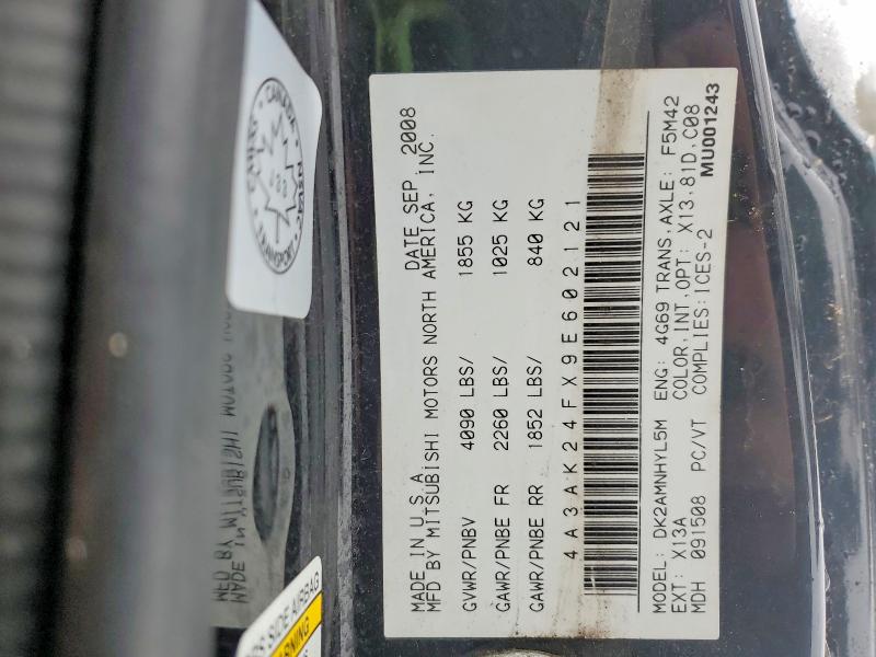 Продажа на аукционе авто 2009 Mitsubishi Eclipse Gs, vin: 4A3AK24FX9E602121, номер лота: 96482155