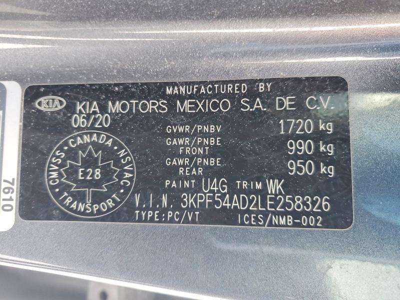 Продажа на аукционе авто 2020 Kia Forte, vin: 3KPF54AD2LE258326, номер лота: 75371955