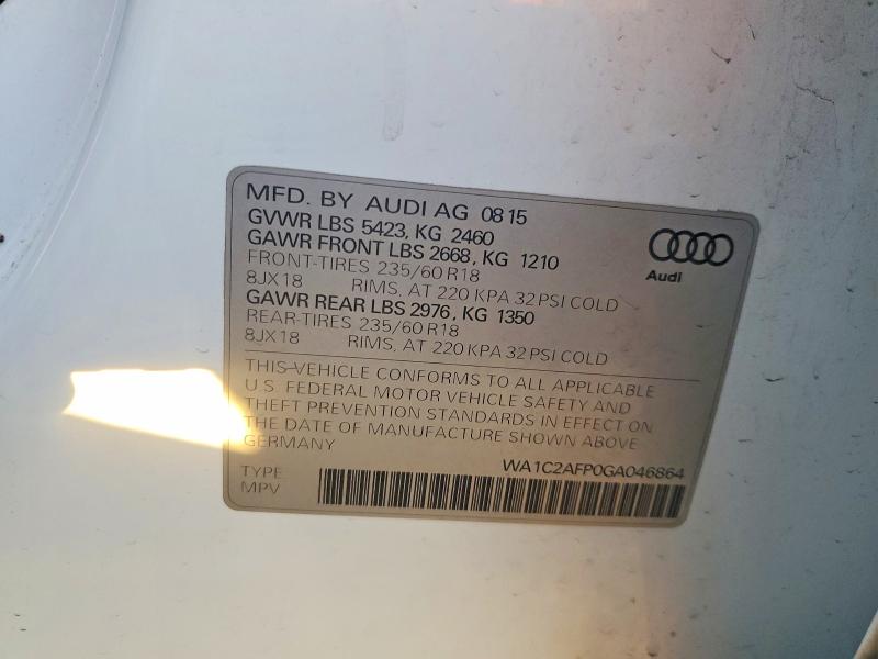 Aukcja sprzedaży 2016 Audi Q5, vin: WA1C2AFP0GA046864, numer aukcji: 72558095
