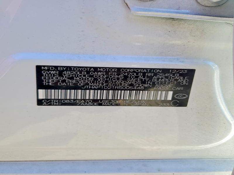 2024 Lexus Is 500 F S მანქანა იყიდება აუქციონზე, vin: JTHAP1D21R5005448, აუქციონის ნომერი: 99926665