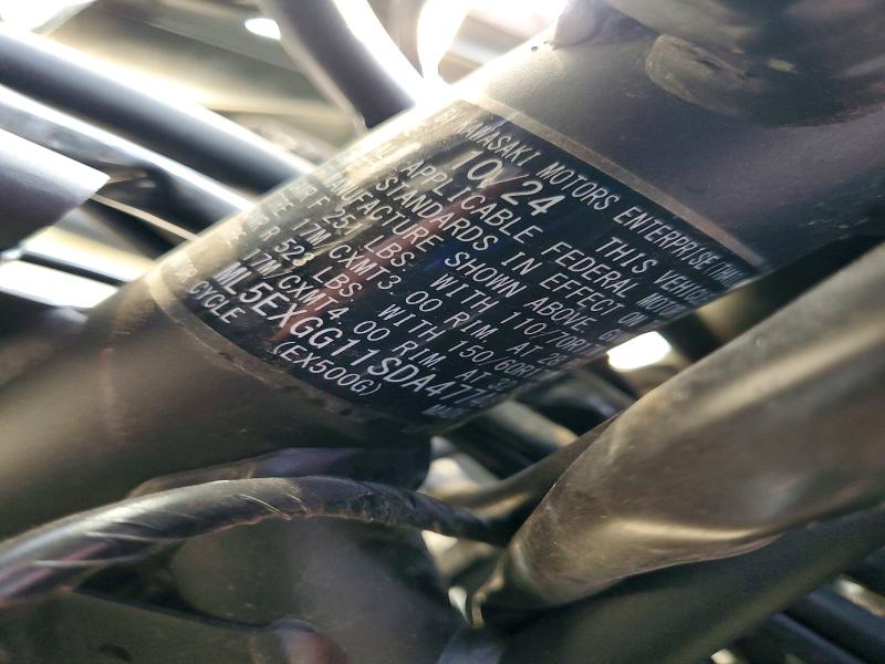 2025 Kawasaki Ex500 მანქანა იყიდება აუქციონზე, vin: ML5EXGG11SDA47748, აუქციონის ნომერი: 75504105