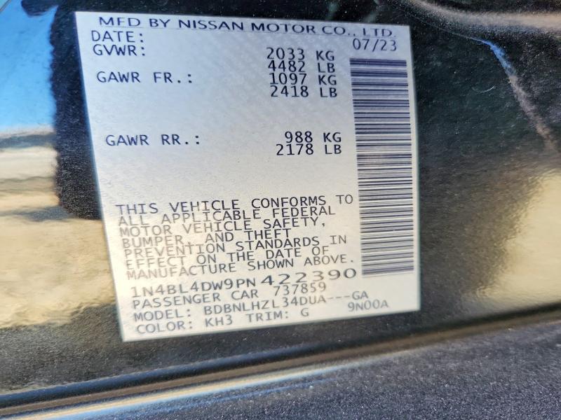 74627125 :رقم المزاد ، 1N4BL4DW9PN422390 vin ، 2023 Nissan Altima مزاد بيع
