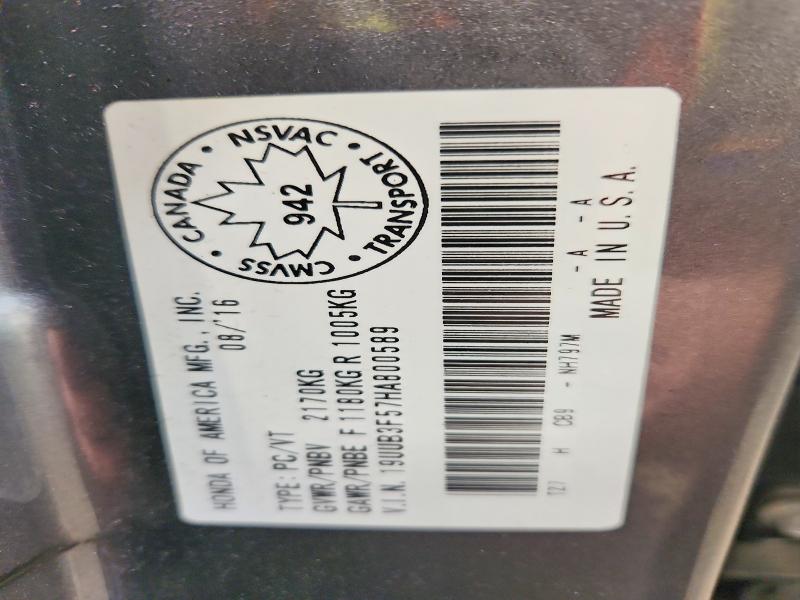 2017 Acura Tlx მანქანა იყიდება აუქციონზე, vin: 19UUB3F57HA800589, აუქციონის ნომერი: 97256745