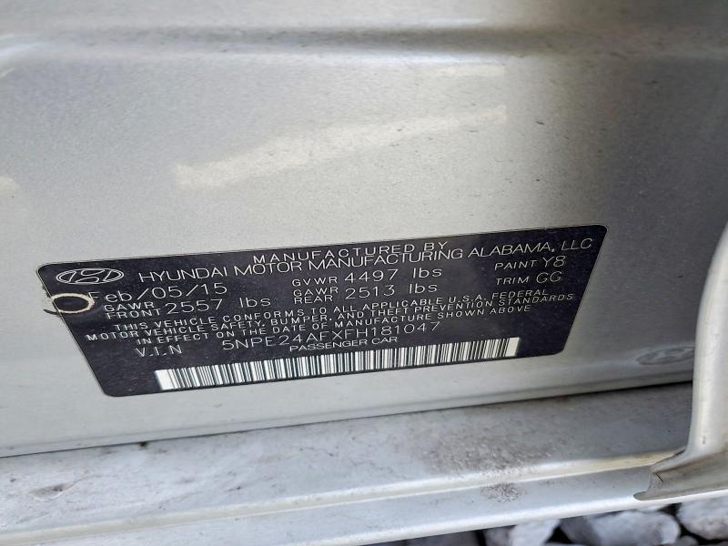 Продаж на аукціоні авто 2015 Hyundai Sonata, vin: 5NPE24AFXFH181047, номер лоту: 98273245