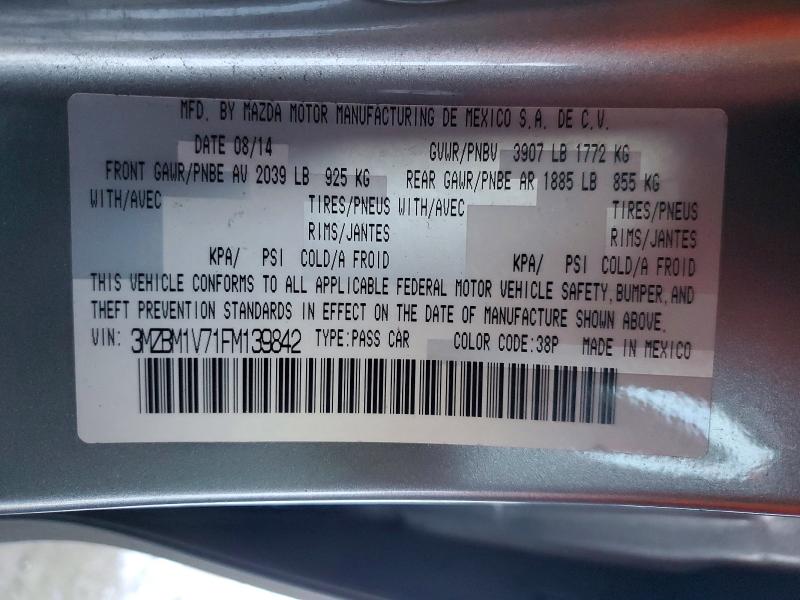 Aukcja sprzedaży 2015 Mazda 3, vin: 3MZBM1V71FM139842, numer aukcji: 74202945
