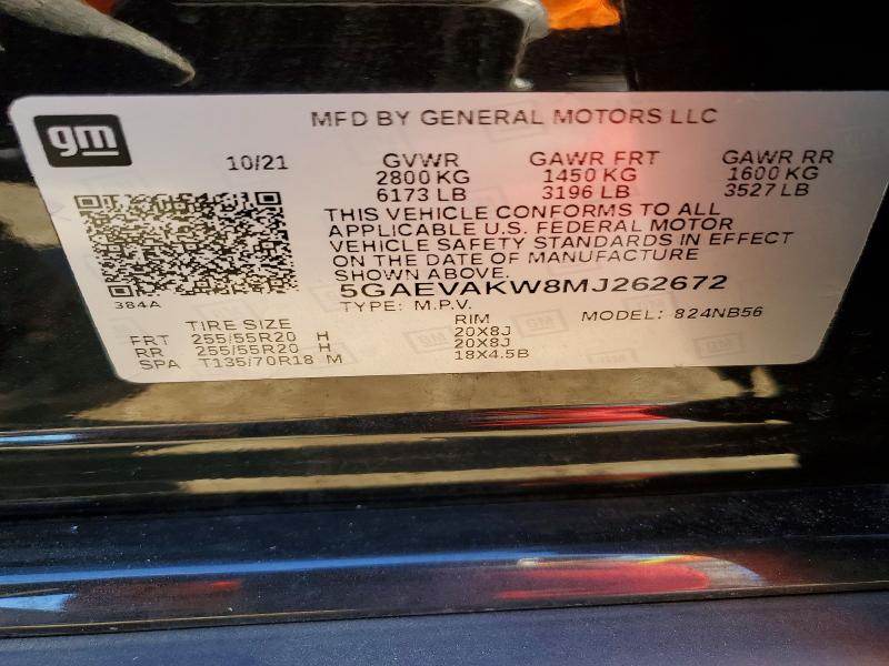 Продажа на аукционе авто 2021 Buick Enclave, vin: 5GAEVAKW8MJ262672, номер лота: 72979965