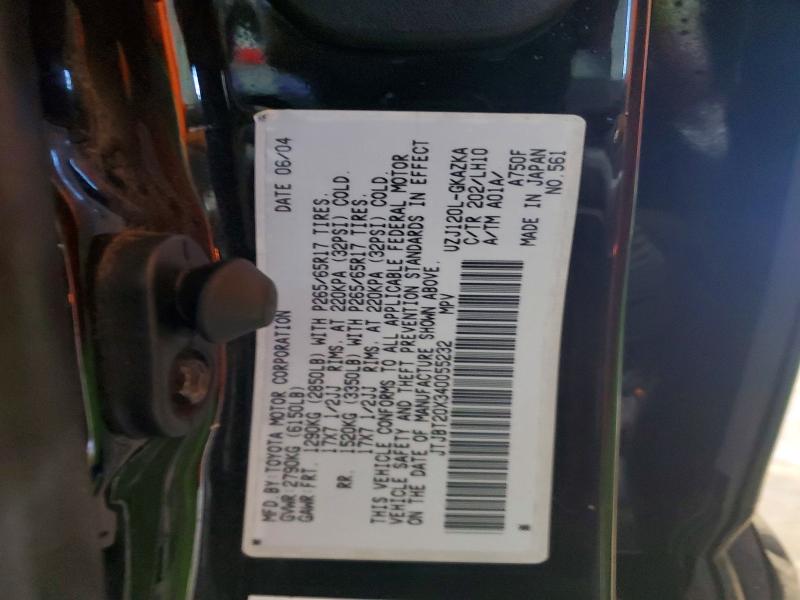 72377175 :رقم المزاد ، JTJBT20X340055232 vin ، 2004 Lexus Gx 470 مزاد بيع